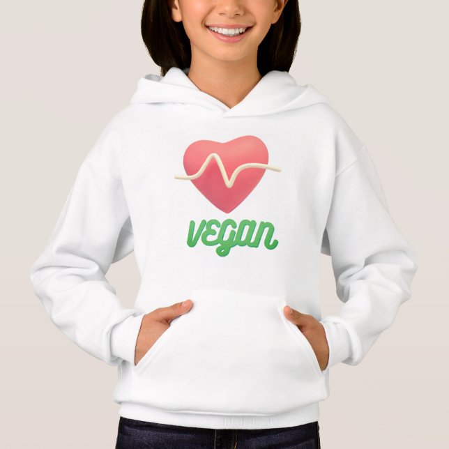 veganskt friskt hjärta t shirt (Framsida)