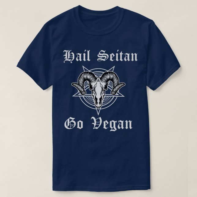 Veganuary Hail Seitan World Vegan-månaden Vegetari T Shirt (Design framsida)