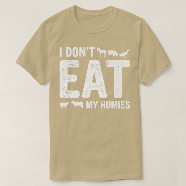 Veganuary Jag äter inte min Homies World Vegan Mon T Shirt (Design framsida)