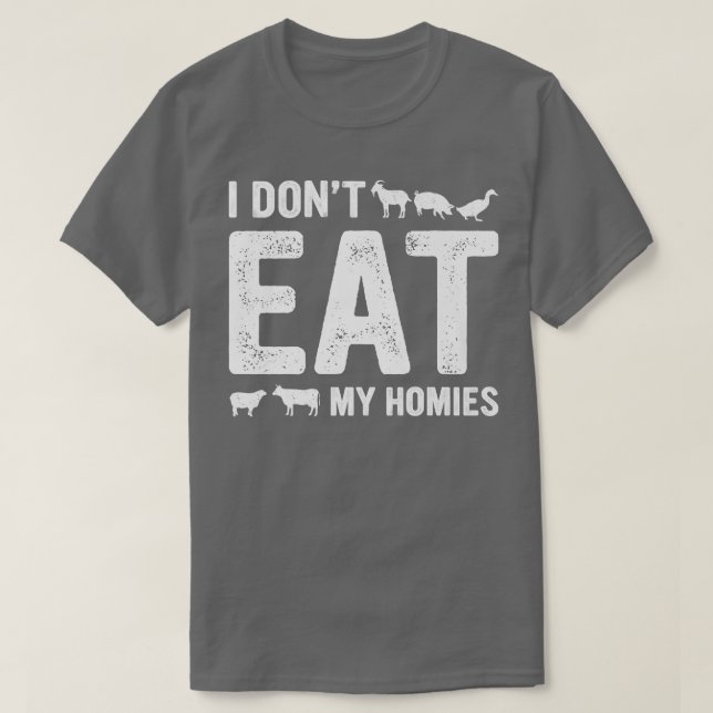 Veganuary Jag äter inte min Homies World Vegan Mon T Shirt (Design framsida)