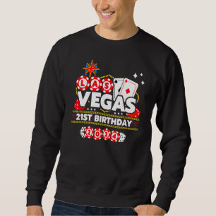 Vegas 21:a födelsedagen - Vegas Birthday - Vegas B Lång Ärmad Tröja