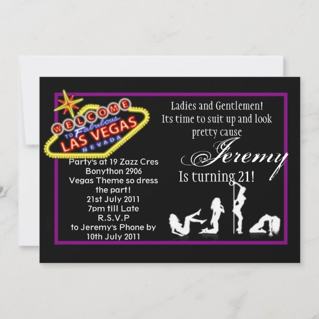 Vegas 21 inbjudningar (Framsida)