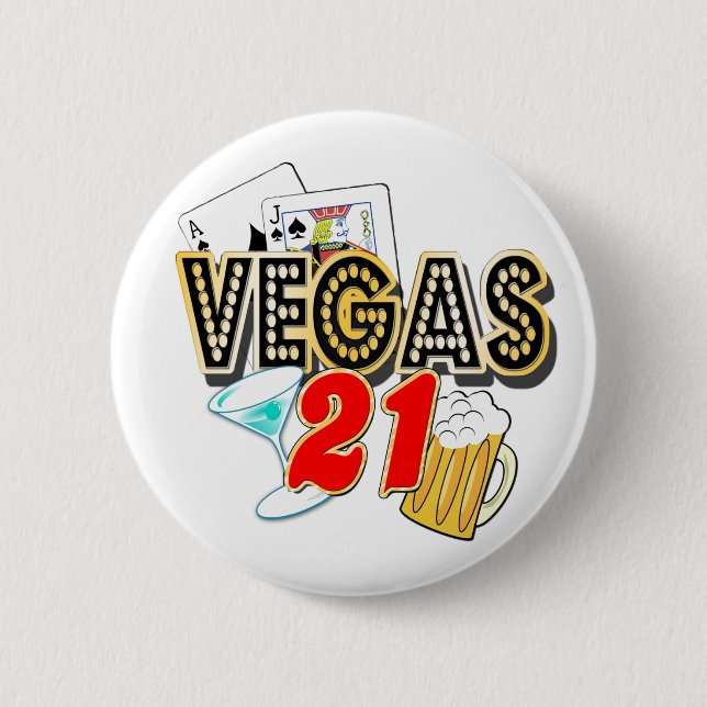Vegas 21st födelsedag knapp (Framsida)