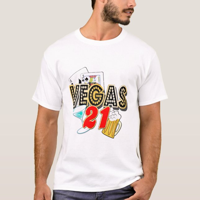 Vegas 21st födelsedag t-shirt (Framsida)