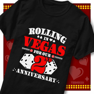 Vegas 2-årsjubileum Par Casino Rullande Tärningar T Shirt