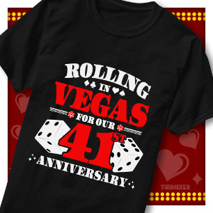 Vegas 41-årsjubileum Par Casino Rullande Tärningar T Shirt