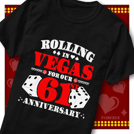 Vegas 61-årsjubileum Par Casino Rullande Tärningar T Shirt