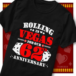 Vegas 62-årsjubileum Par Casino Rullande Tärningar T Shirt