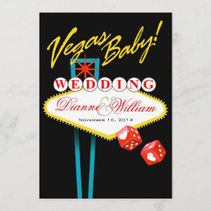 Vegas Baby! Bröllop spara datum svart Datumet