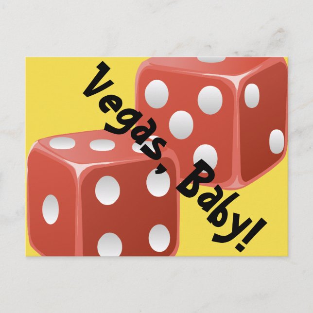 Vegas Baby Dice-vykort Vykort (Framsida)