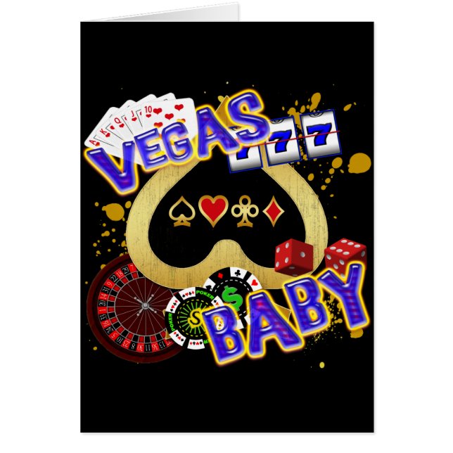 VEGAS BABY HÄLSNINGSKORT (Framsidan)