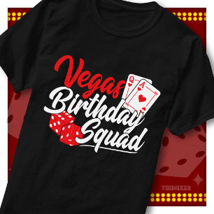 Vegas Birthday Squad Casino Fest Matchande Grupp T Shirt