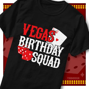 Vegas Birthday Squad Casino Firande Matchande Grup T Shirt