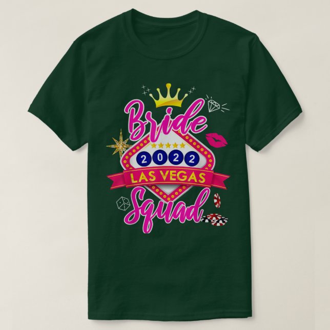 Vegas Bride Squad 2022, gift i Vegas Bachelore T Shirt (Design framsida)