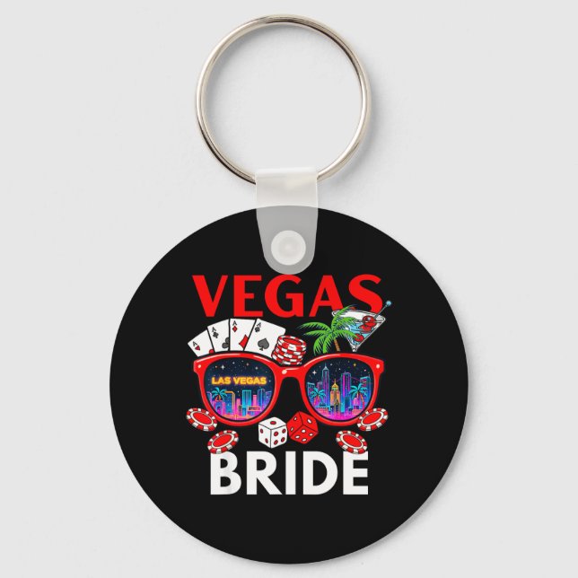 Vegas Bröllop Bride-Squad 2026 Sängledning Nyckelring (Framsida)