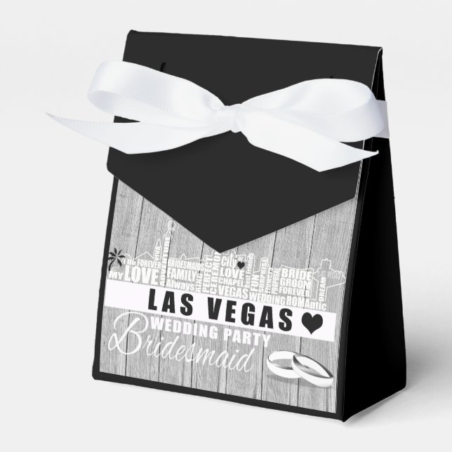 Vegas Bröllop Gift Ideas - Black Wood Presentaskar (Framsidan Sidan)