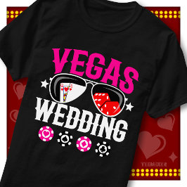 Vegas Bröllopsfest Casualt Kasinotema Solglasögon T Shirt