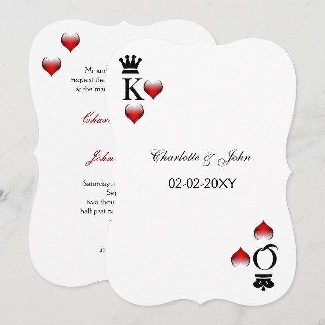 Vegas bröllopsinbjudan inbjudningar (Fram/baksida)