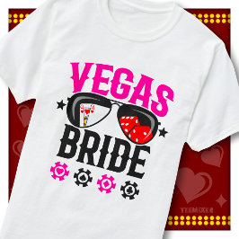 Vegas Brud Möhippa Kasino Chips Solglasögon T Shirt