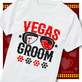 Vegas Brudgumme Sällskapsresa Kasino Tärningar Sol T Shirt