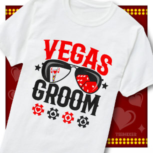 Vegas Brudgumme Sällskapsresa Kasino Tärningar Sol T Shirt
