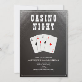 Vegas Casino Blackjack Poker Night Party Inbjudningar