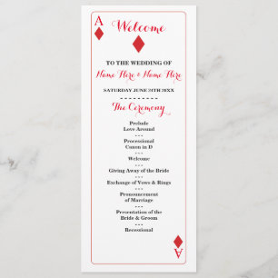 Vegas Casino Diamond Spelkort Bröllopsprogram Program
