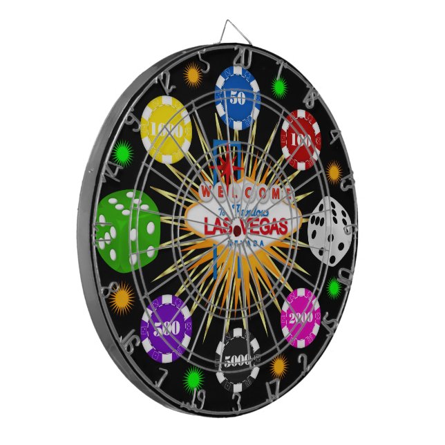Vegas Casino Night Dartboard Darttavla (Vänstra Framsidan)