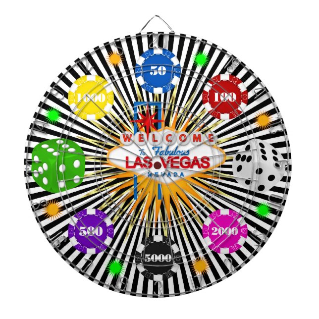 Vegas Casino Night Dartboard Darttavla (Framsidan)