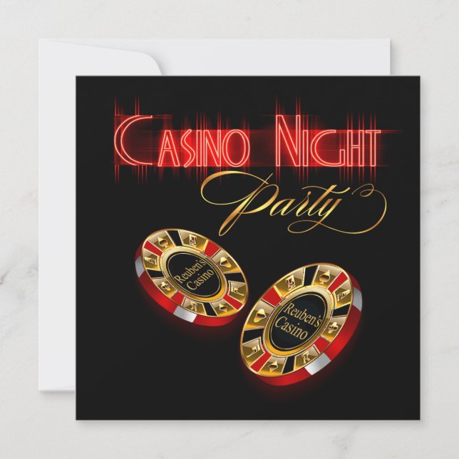 Vegas Casino Night FRÅGA MIG ATT SÄTTA DITT NAMN P Inbjudningar (Framsida)