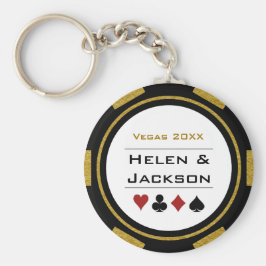 Vegas Casino Poker Chip marblå Bröllop Nyckelring
