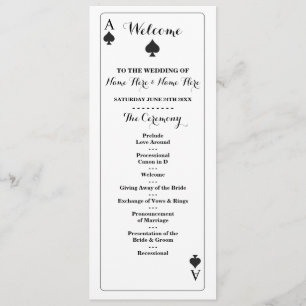 Vegas Casino Spader Spelkort Bröllopsprogram Program