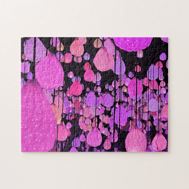 Vegas colorful suspended raindrops Puzzle Pussel (Horisontell)