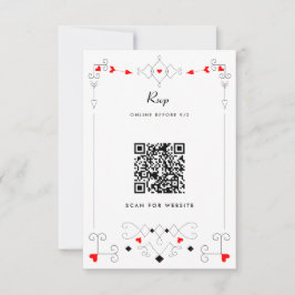Vegas Cupid's Hearts and Diamonds Bröllop QR Code OSA Kort