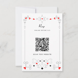 Vegas Cupid's Hearts and Diamonds Bröllop QR Code OSA Kort