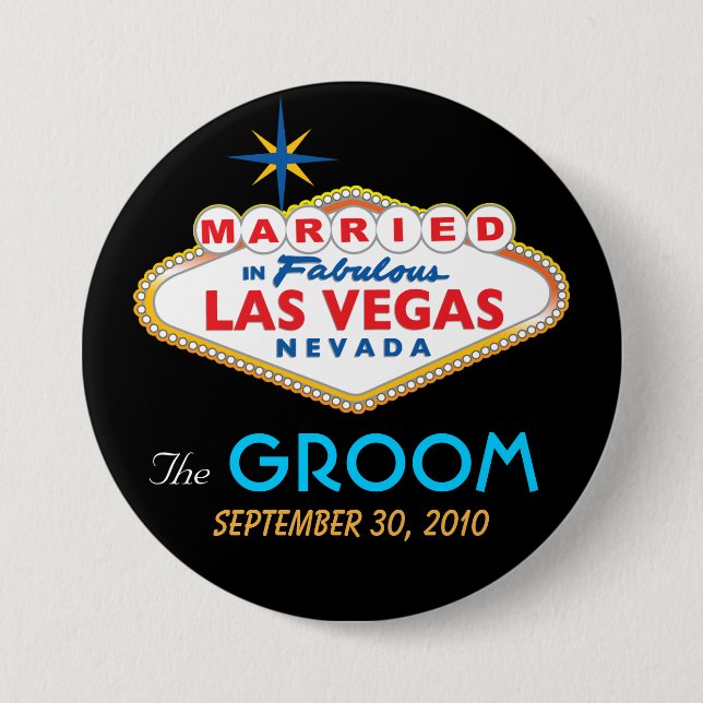 Vegas Destination Bröllop BRUDGUMMEN knapp (Framsida)
