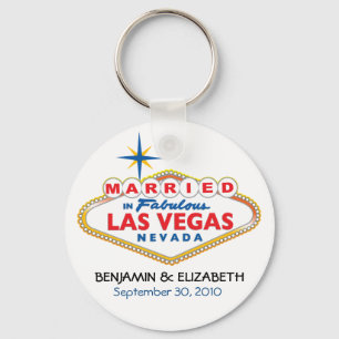 Vegas Destination Wedding Commemorative Keychain Nyckelring