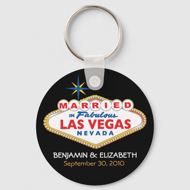 Vegas Destination Wedding Commemorative Keychain Nyckelring (Framsida)