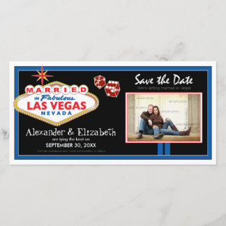 Vegas Destinationsbröllop Spara datumfotokortet Datumet