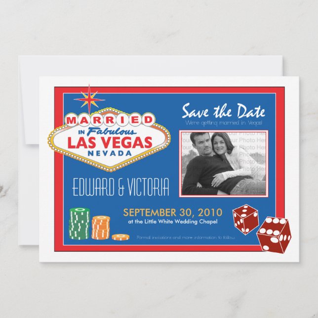 Vegas-destinationsbröllop Spara datuminbjudan Datumet (Framsida)