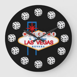 Vegas Dice Gambling-Roligtens väggklocka