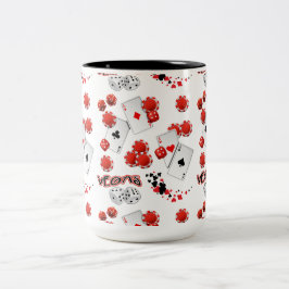Vegas Dice och Chip 15 oz Two-Tone Mugg
