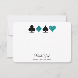 Vegas Faux Teal Glitter Flat-tackkort OSA Kort