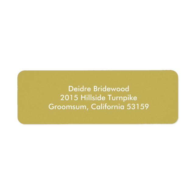 Vegas Guld Contemporary Solid Färg Returadress Etikett (Framsidan)