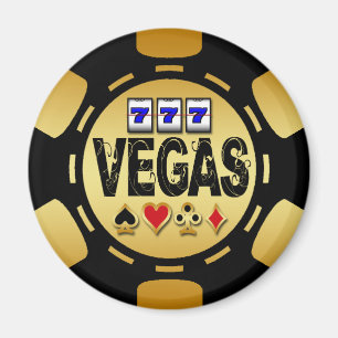 VEGAS GULD- OCH SVARTPOKERCHIP MAGNET