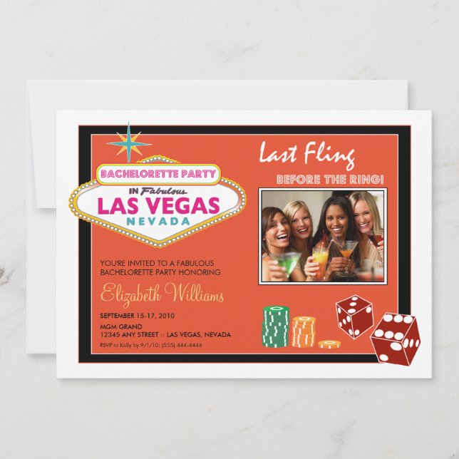 Vegas Helg Söndagsfest Inbjudan (orange) (Framsida)