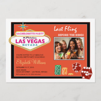 Vegas Helg Söndagsfest Inbjudan (orange)