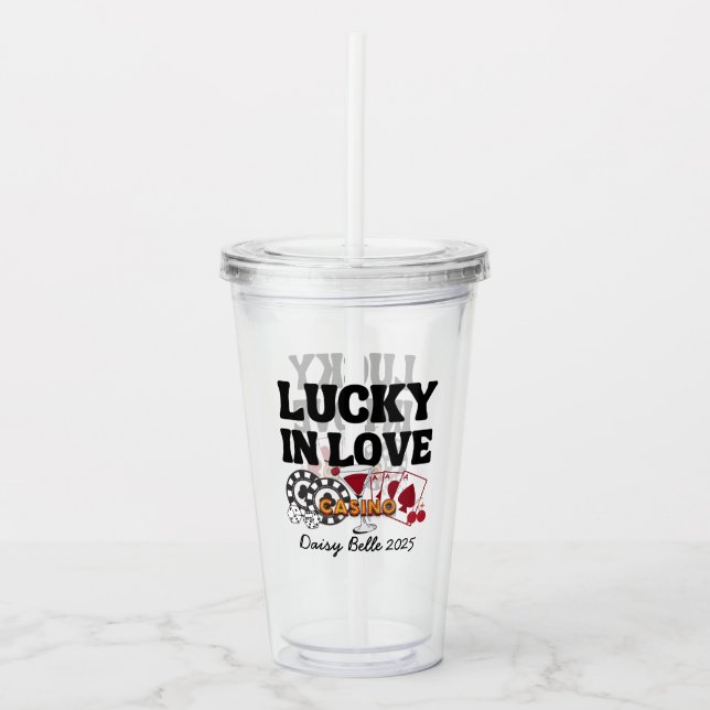 Vegas Lucky In Love Sällskapsresa Take Away Mugg (Framsida)