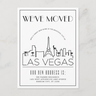 Vegas Modern Deco Byte av adress meddelande Vykort