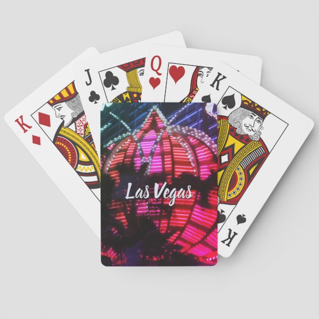 Vegas night ljus-spelkort casinokort (Baksidan)